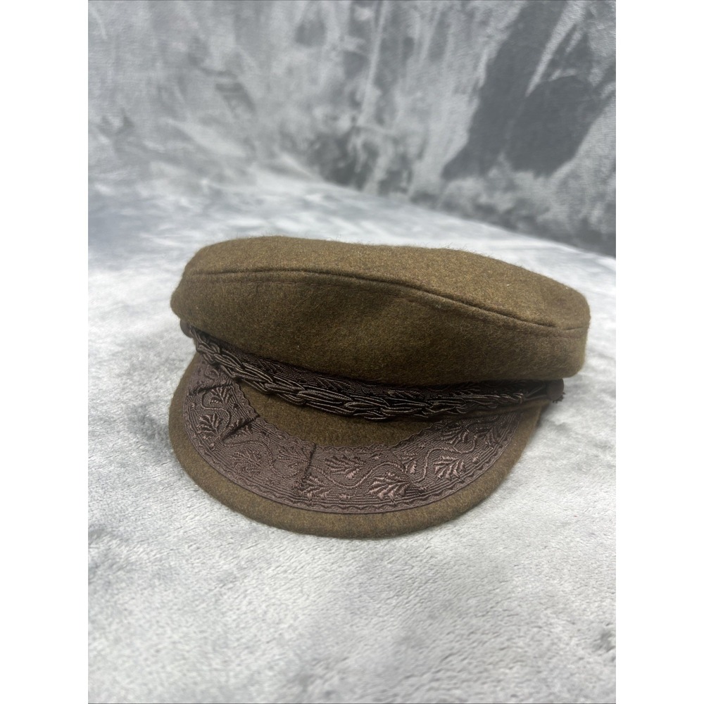 VTG Aegean Greek Fisherman's Cap Green Size 7 3/8 Wool Made In Greece Authentic - Picture 3 of 14